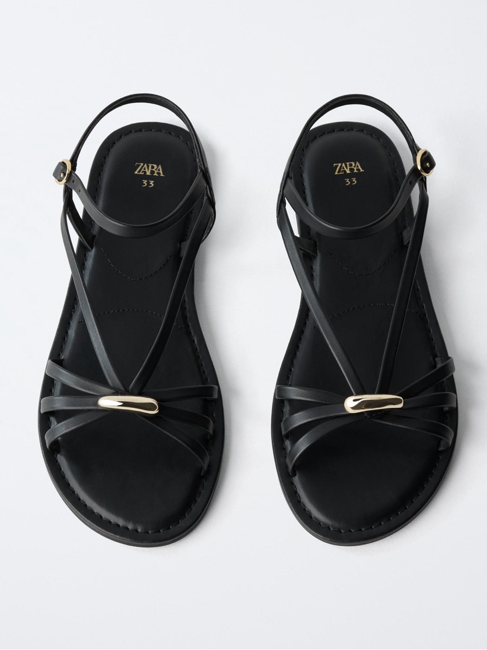Zara Black Strappy Sandals